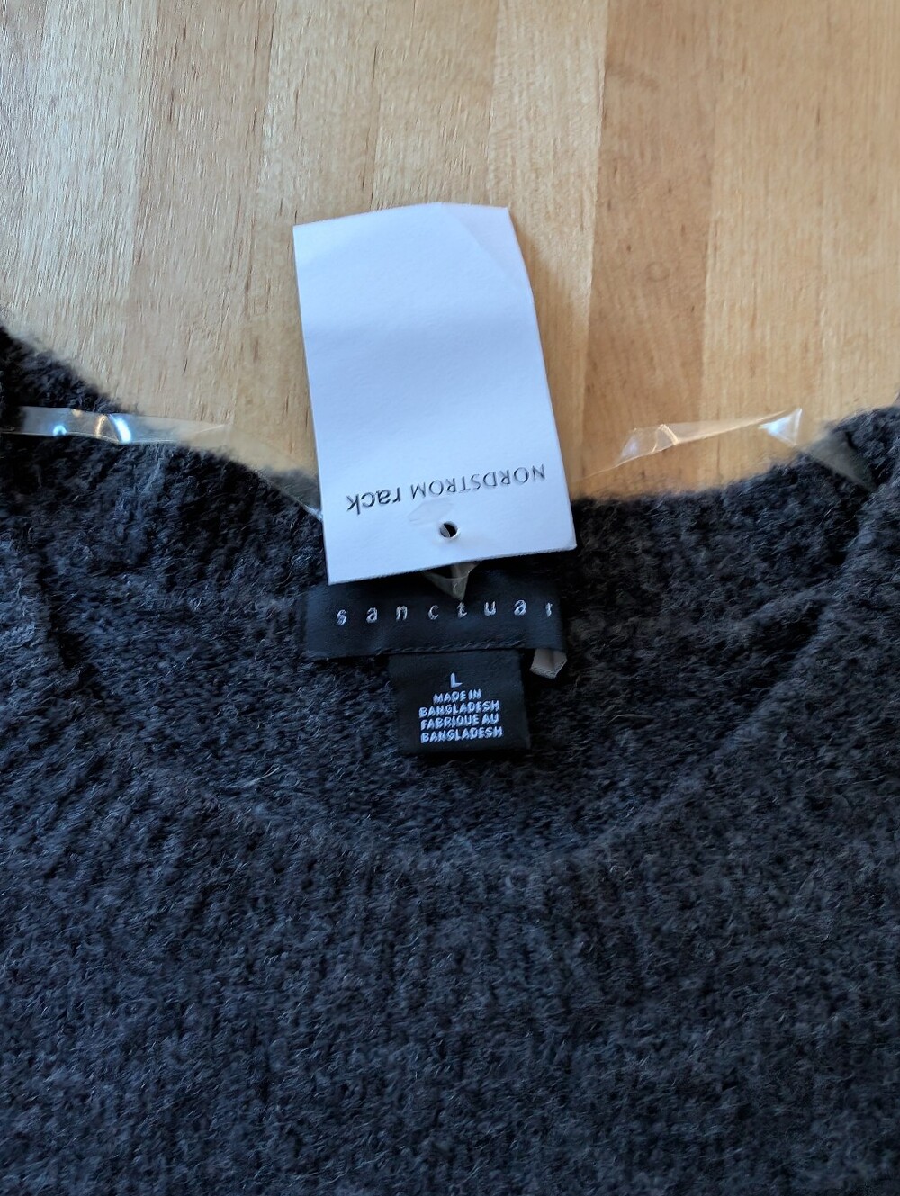 Sanctuary Gray Fuzzy Knit Pocket Sweater L NWT - Picture 2 of 5
